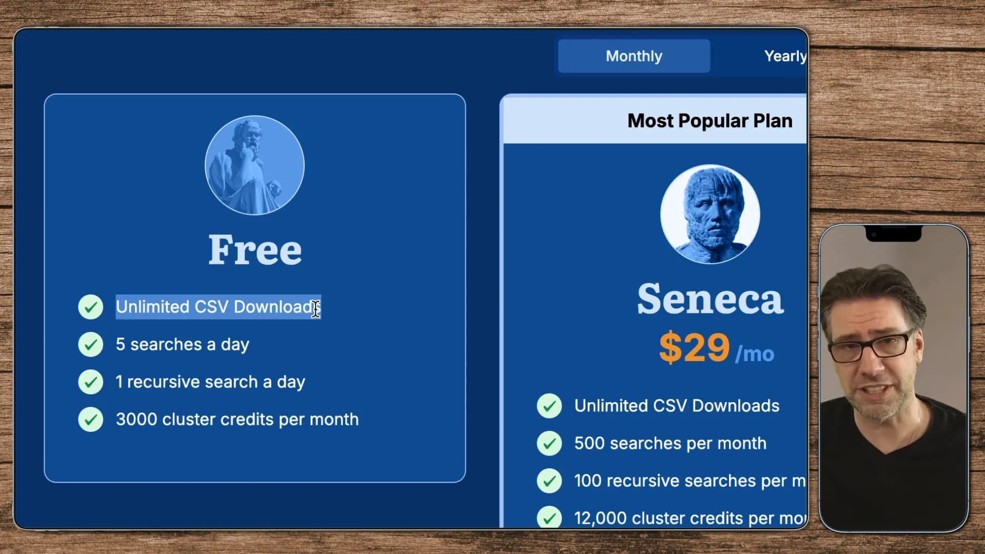 Screenshot der Funktionen von AnswerSocrates
