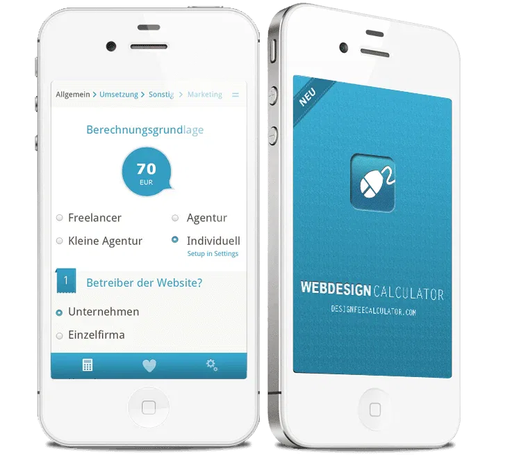 Web Fee - Web Kosten kalkulieren mit dem iPhone