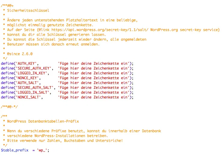 wp installation