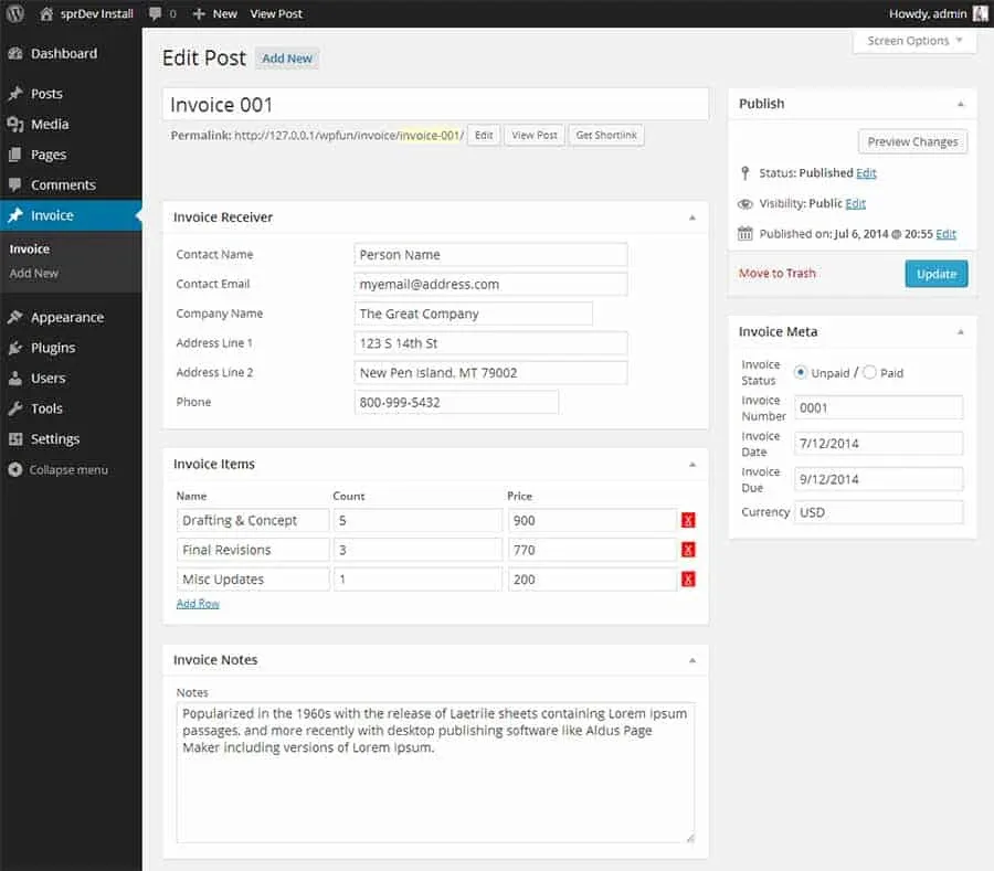 sprinvoice