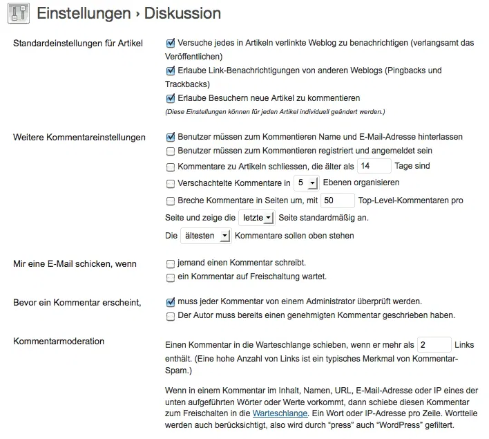wordpress-kommentare WordPress Kommentarfunktion abschalten