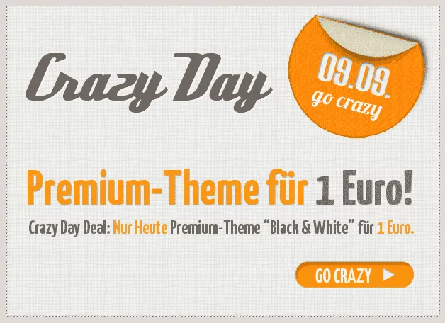 Crazy-Day-Deal: Premium Theme „Black & White“ für 1 Euro