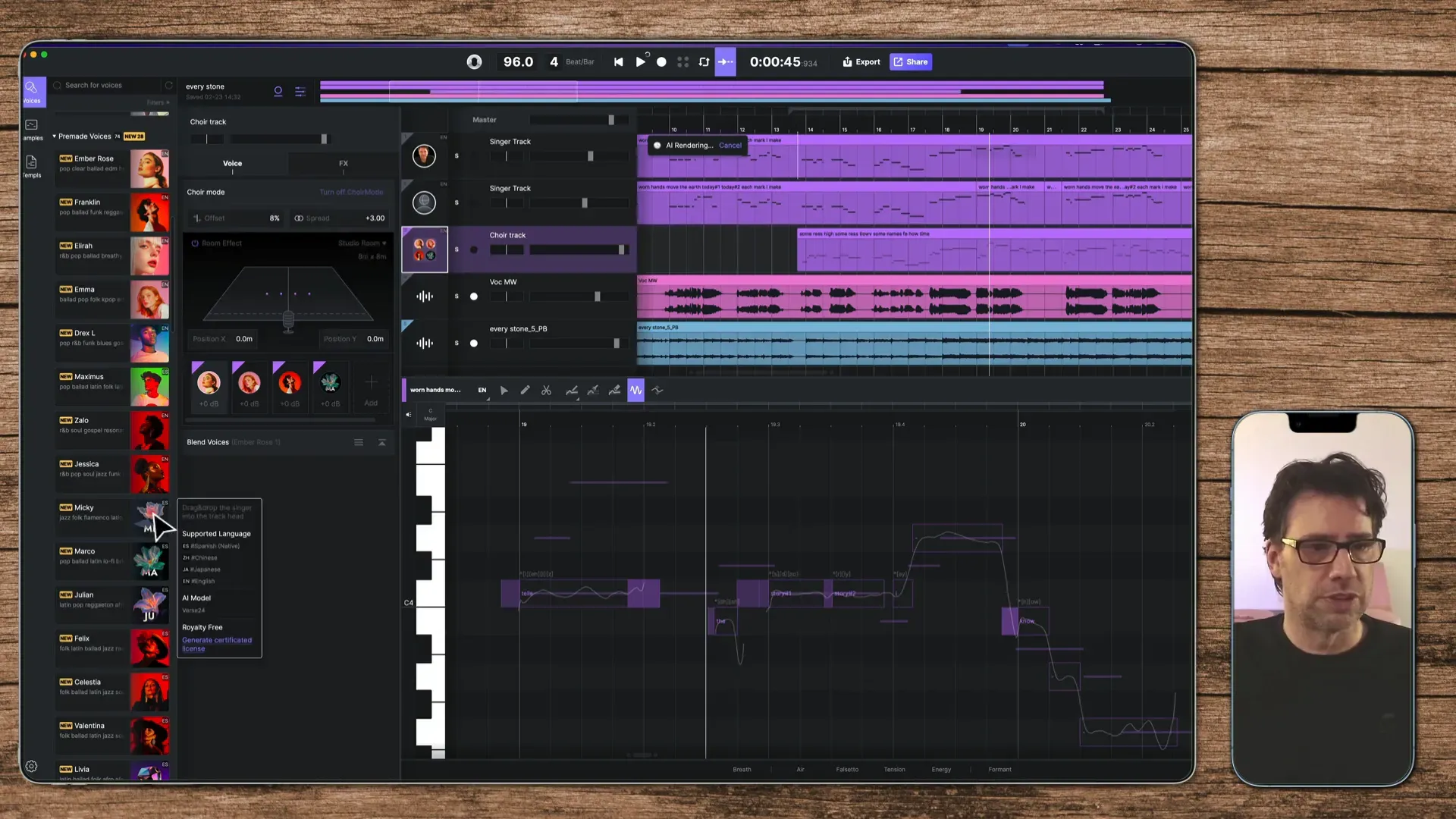 Positionierung der Stimmen im Chor