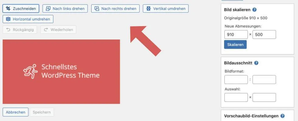 WordPress Vorschaubild zuschneiden
