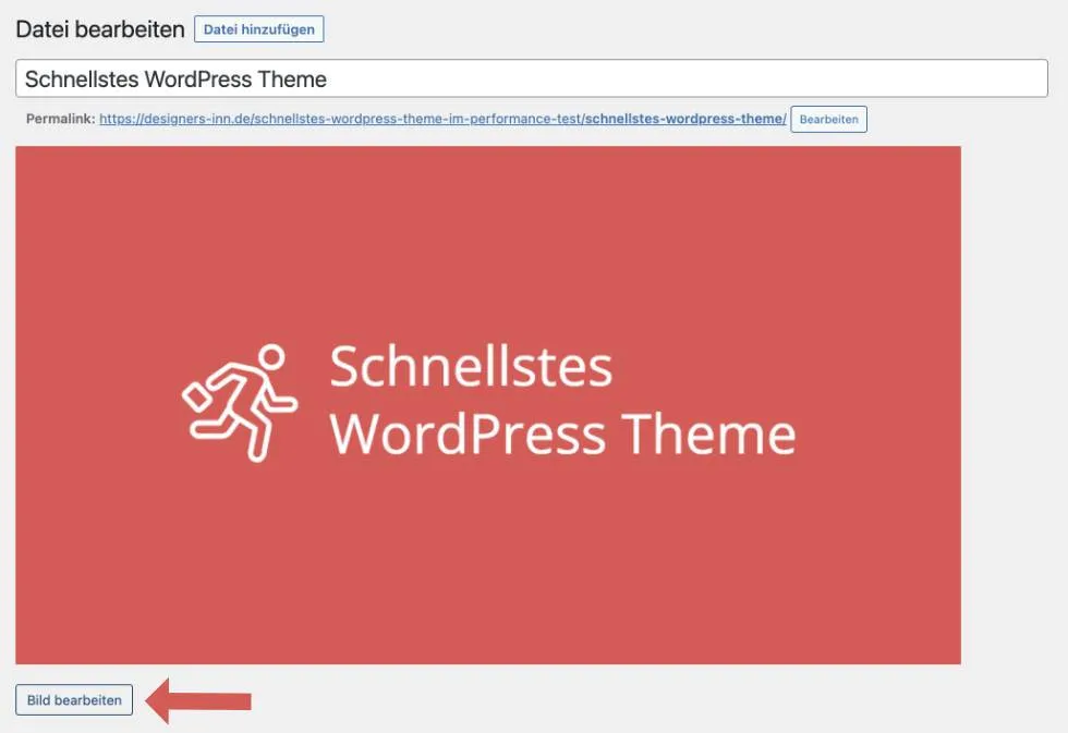 Wordpress Mediathek Bild zuschneiden