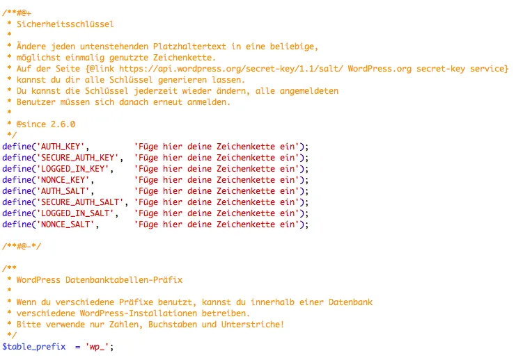 wp installation