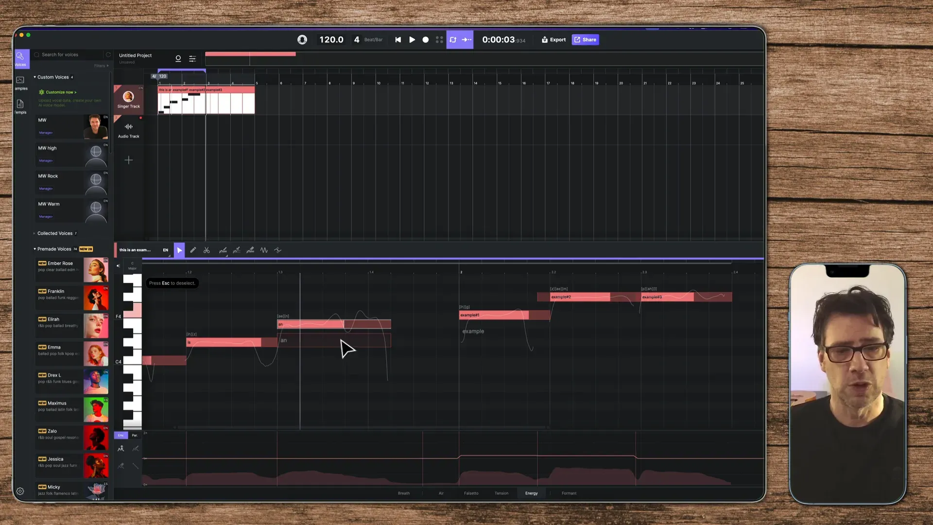 Anpassung der Gesangsweise mit verschiedenen Stimmen