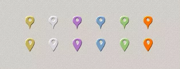 Map Location Pins (PSD)