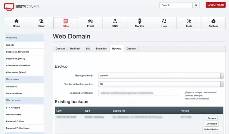 WordPress Backup Hoster