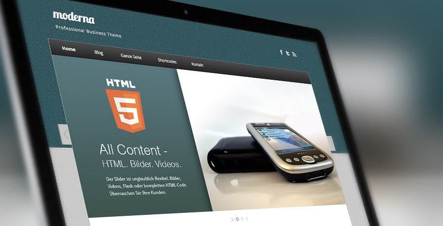Moderna 1.2.5 mit Pagebuilder