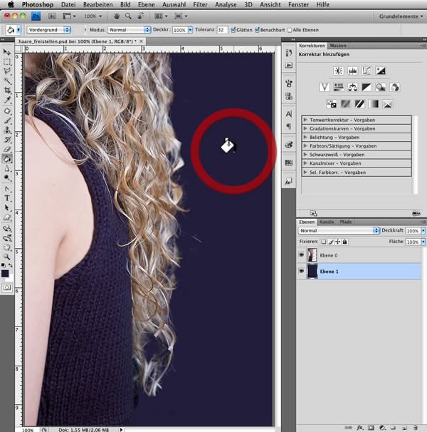 Tutorial Haare Freistellen mit Extrahieren