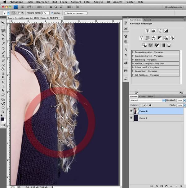 Tutorial Haare Freistellen mit Extrahieren