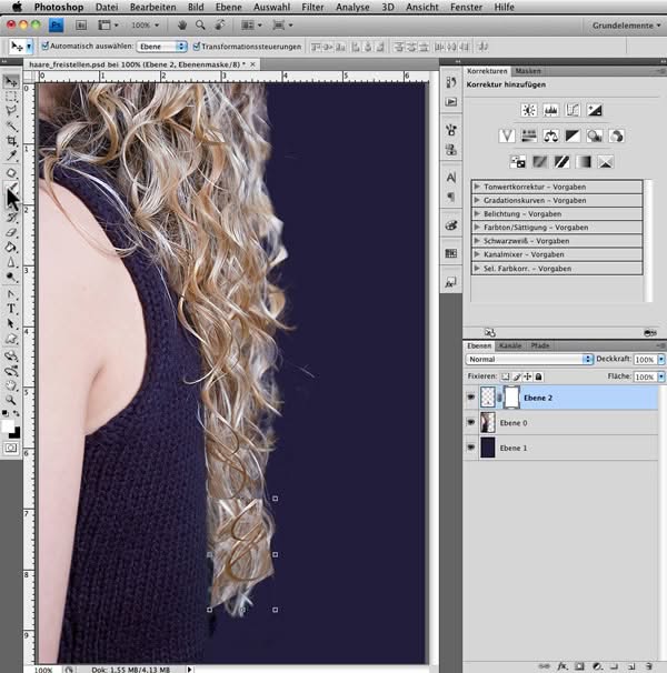Tutorial Haare Freistellen mit Extrahieren