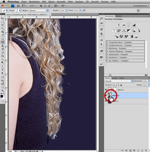 Tutorial Haare Freistellen mit Extrahieren