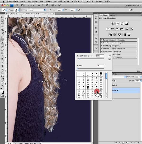 Tutorial Haare Freistellen mit Extrahieren