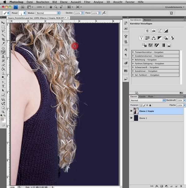 Tutorial Haare Freistellen mit Extrahieren