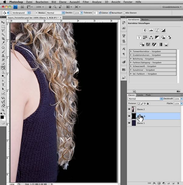 Tutorial Haare Freistellen mit Extrahieren